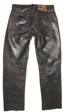 SPECKIGE! -J.F.G- Herren LEDERJEANS Nubuk- Lederhose dkl.-braun ca. W29-30 / L29