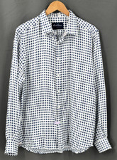 Robert Graham Modern American Blue White Gingham Tailored Fit Button-Down Sz XL