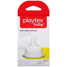 Playtex NaturaLatch Nipple Medium Flow 2-Count New Sealed