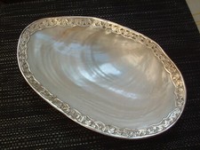 Exclusive Kaviarschale - Perlmutt & Silber - MOP - 30,5 x 18,5 cm - Prunkschale