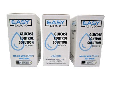 Easy Max Glucose Control Solution 4.0ml lot of 3 Exp 3/31/2025