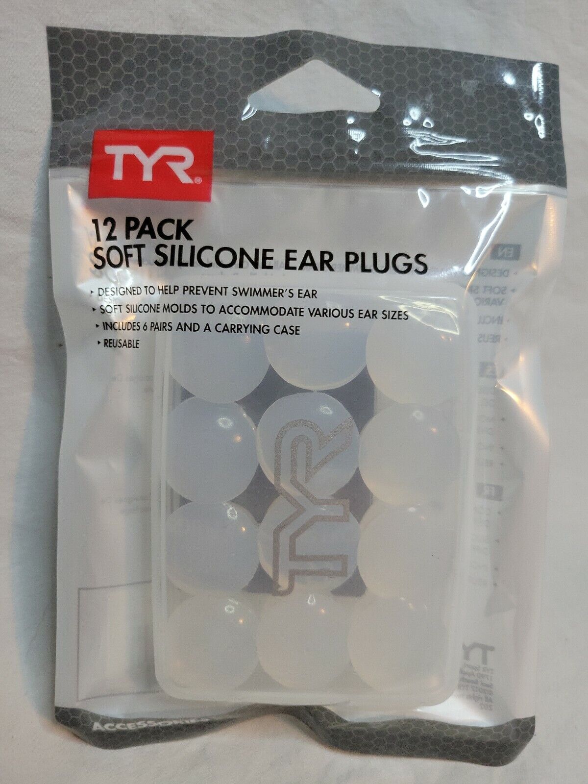 TYR OFFicial site Soft Max 59% OFF Silicone Ear Plugs Car Swimmer's Pack 12 Prevention