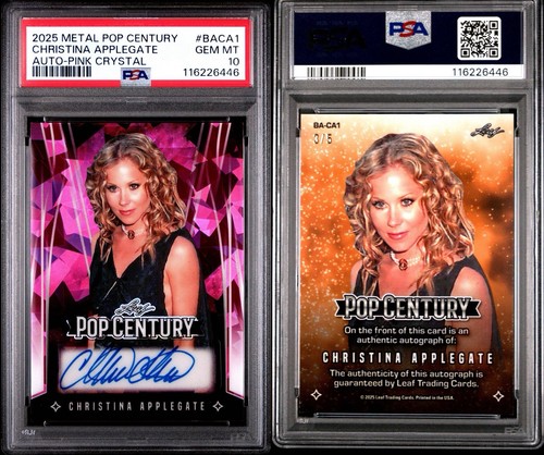 2025 METAL POP CENTURY CHRISTINA APPLEGATE /5 AUTO-PINK CRYSTAL PSA 10 - Picture 5 of 8