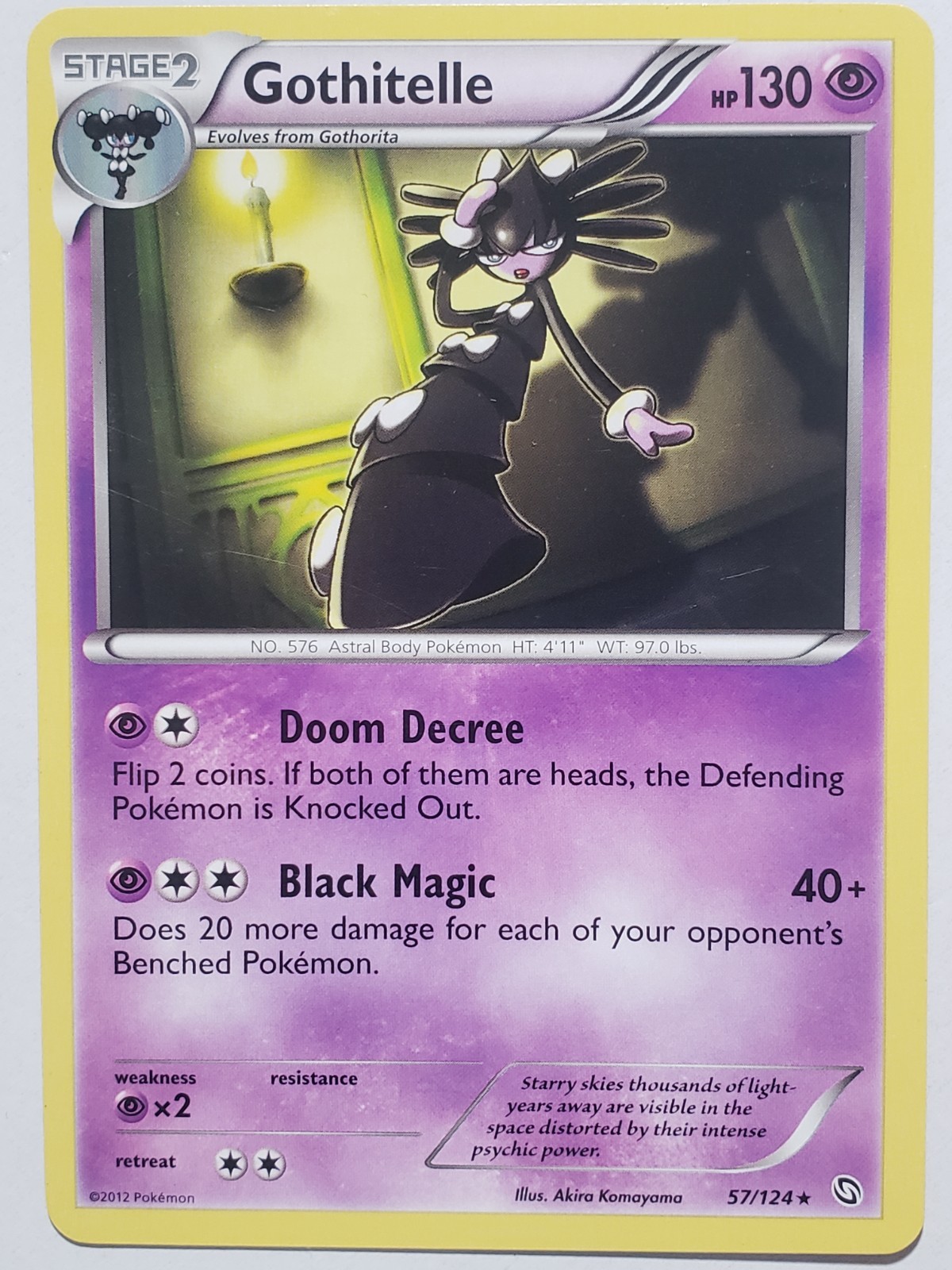 Gothitelle 57/124 LP - Dragons Exalted Pokemon Card - Akira Komayama Art