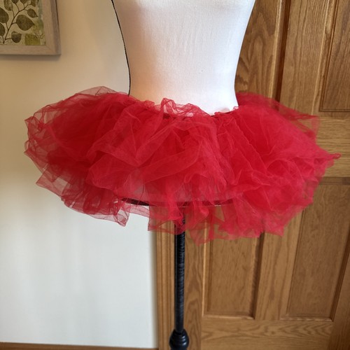 Costume tutù balletto balletto con volant gonna in tulle rosso adulti adolescenti - Foto 2 di 10