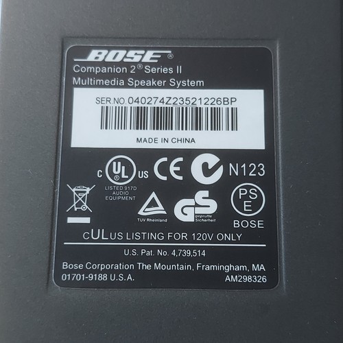 Bose Companion 2 Series II Multimedia PC Desktop Speaker System Tested Working - Afbeelding 6 van 6