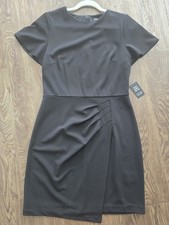 NWT Express Black Mini Dress with Short Fluttter Sleeves and Back Zipper Size M
