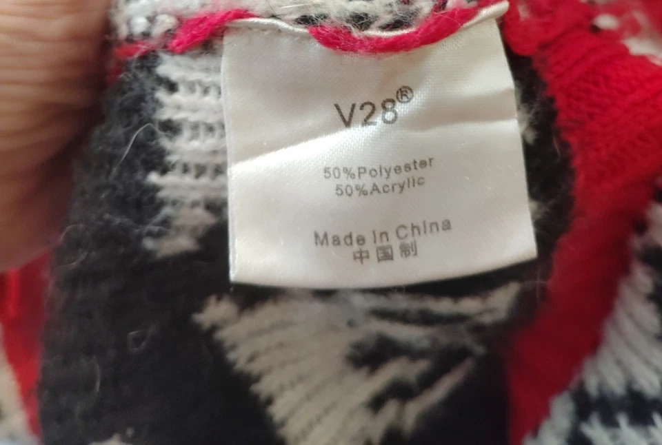 Cárdigan Mujer XXL Feliz Navidad De V28 Rojo Blanco Negro Con Ciervo Foto 3 de 4