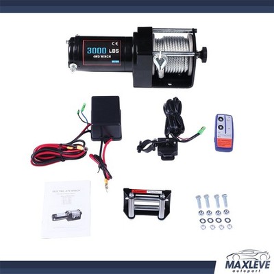 For Honda Forema Electric Recovery 12V 3000lbs Winch ATU UTV Winch Steel Cable
