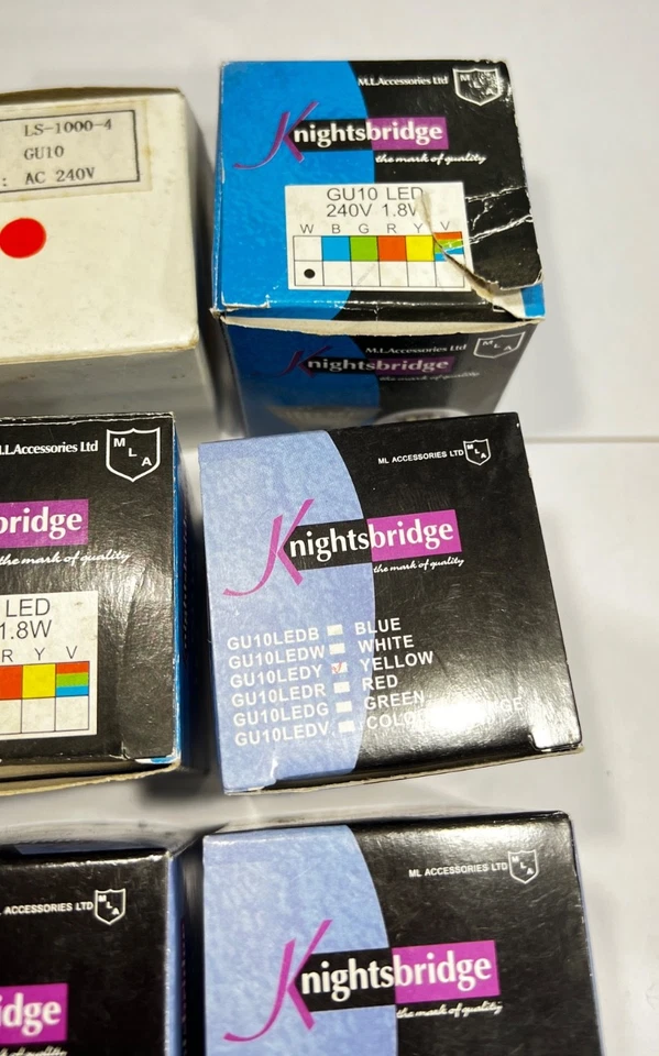 GU10 MR16 LED Bulbs Job Lot of 14 Assorted Colours DJ Silk Fame Effect Lamps - Image 4 of 4