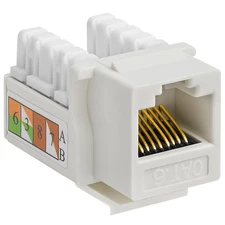Cat6 Keystone Jack RJ45 Ethernet Connector 110 Punch Down for Patch Panel White