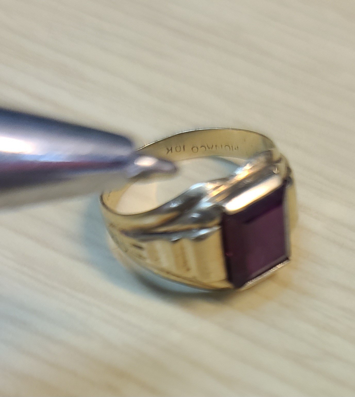 Vintage 10k Solid Yellow Gold Red Ruby Ring 4.75s… - image 22