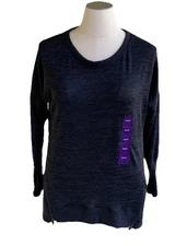 NWT Active Life Sweater Plus XXL Heather Charcoal Gray 2X Zip Athletic Comfy