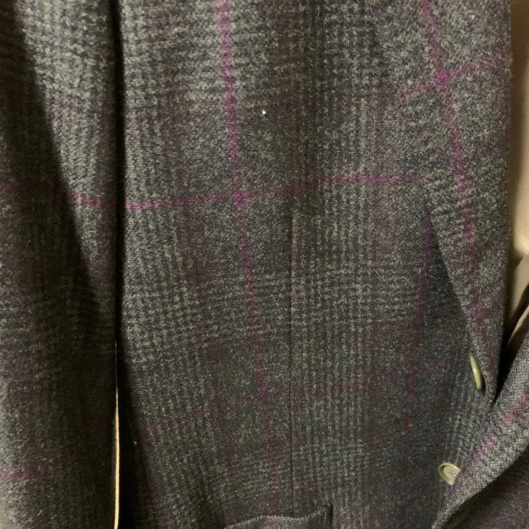 RING JACKET Brown Wool 100% Checked Pattern Suit … - image 4