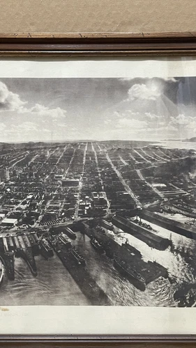 1906 San Francisco Earthquake Aerial Panorama Photo, Genuine Silver Print 12x36 - Picture 6 of 16