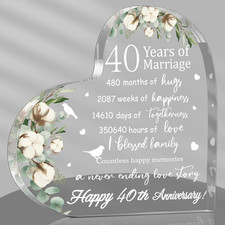 Anniversary Wedding Gift for Her Wife Husband Acrylic Happy Woman Crystal Heart