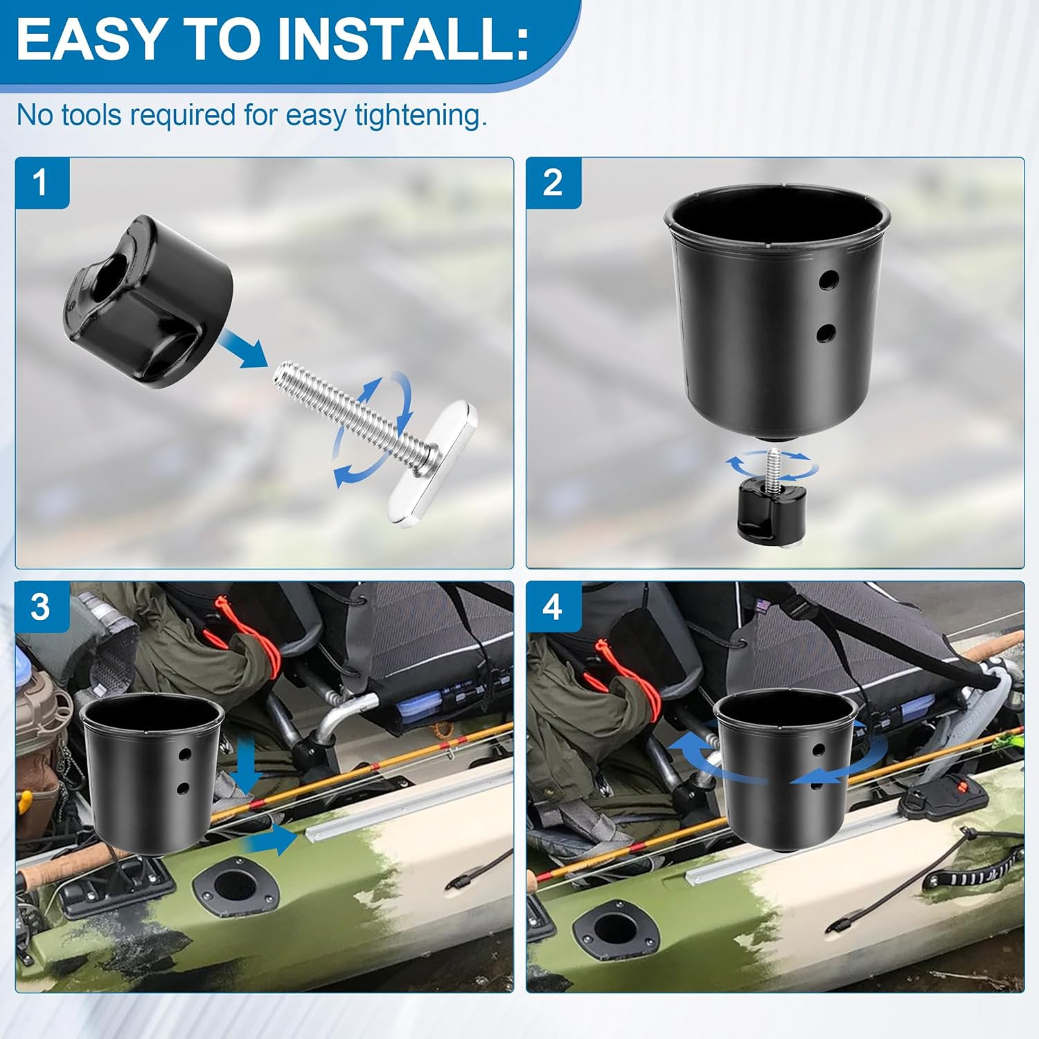 Kayak Track/Rail Mount Accessories, Kayak Hardware Kit Includes Convertible Knob