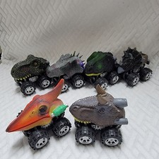 Mini Dinosaur Toy Model Pull Back Cars Wheel Truck Toys for Children's Lot of 6