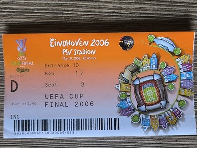 Used Ticket UEFA Cup Final 2006,  FC Sevilla vs. Middlesbrough FC  Eindhoven 