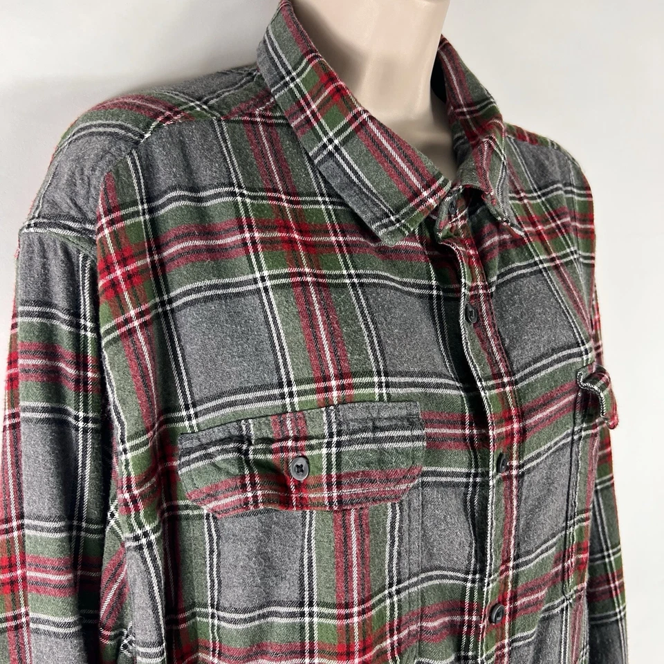George Shirt Women's 3XL Button Down Long Sleeve Plaid Flannel Cotton Blend - Image 4 of 4