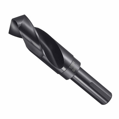 1-1/8 Inch Drill Bit 3/4 Reduced Shank 3 Flat 4341 HSS Black Oxide Nitrided Bit