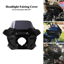 Front Headlight Fairing Black Windshield For Harley Dyna FXDWG FLD FXDWG 2006-17