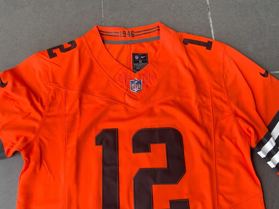 !!! Camiseta deportiva Shedeur Sanders #12 Clevel Brons 2025 cosida limitada tallas para hombre Foto 3 de 4