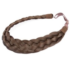 5 Strands Synthetic Hair Braided Headband Classic Chunky Wide Plaited Chestnut
