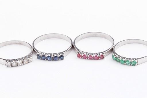 Stackable rings emerald sapphire ruby brilliant d… - image 4