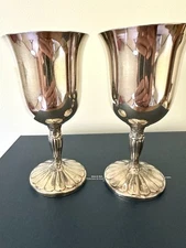 International Silver Company Wine Goblet Silver Plated Vintage Set Of 2