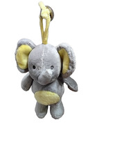 Carter's Child of Mine Gray Yellow Elephant Musical Plush Baby Crib Toy 11"