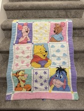 Vintage Winnie the Pooh Eeyore Tigger  More Comforter Baby Crib Blanket 1995