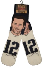NIP Men's FREAKER Feet USA Tomb Brady Blue/White Patriots NFLPA Socks 4-13