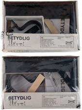 IKEA BETYDLIG Curtain Rod Wall Ceiling Bracket Black 602.172.28 New Lot of 2