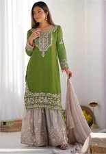 Bollywood Indian Designer Dress Salwar Kameez Sharara Party Wear Wedding
