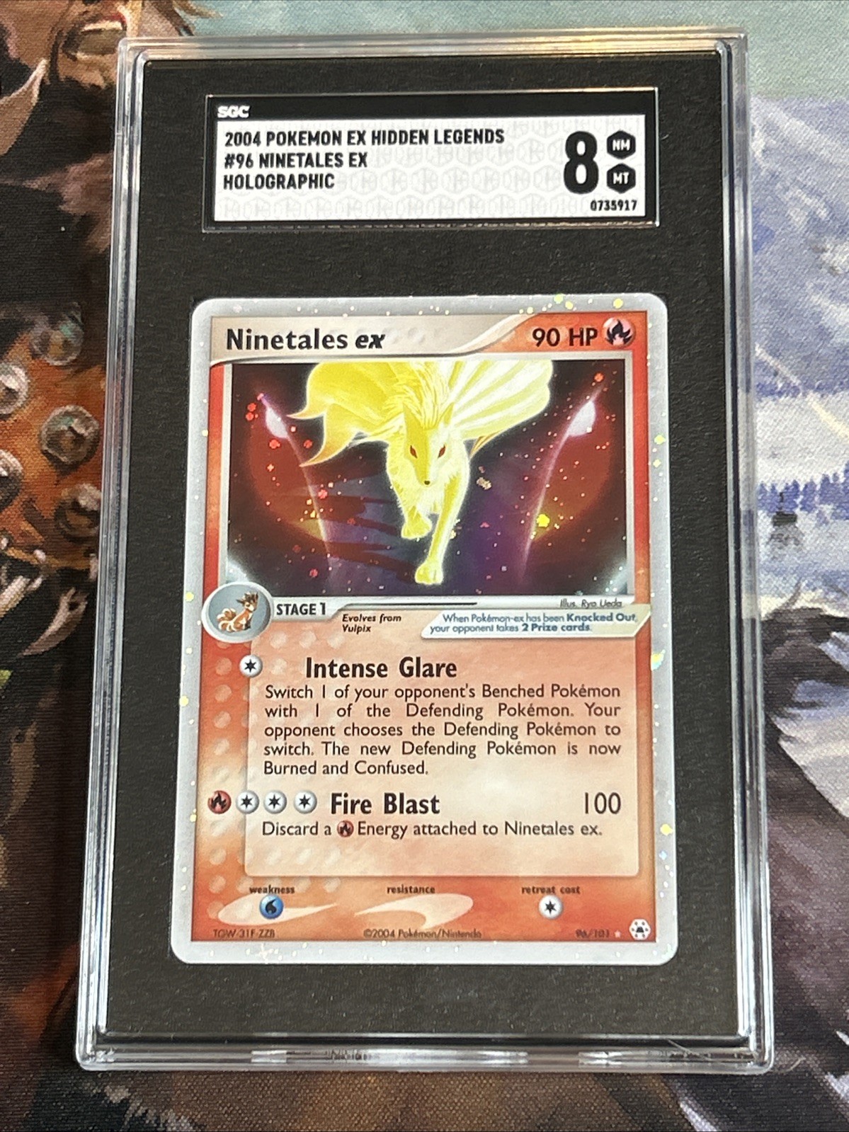 2004 POKEMON EX HIDDEN LEGENDS #96 NINETALES EX-HOLO Near Mint 8