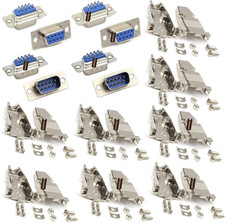 16Pcs RS232 Parallel Serial Port DB9 9 Pin D Sub Male/Female Connector  Metal D
