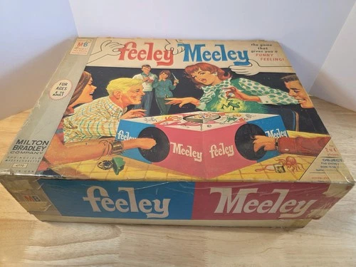 Vintage Feeley Meeley Board Game Milton Bradley 1960s Grab Box COMPLETE-ish