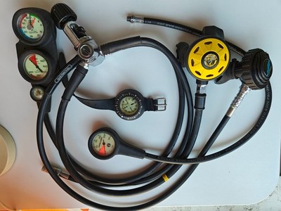 SCUBA Atemregler-Set mit Instrumenten (Aqualung+Sherwood)