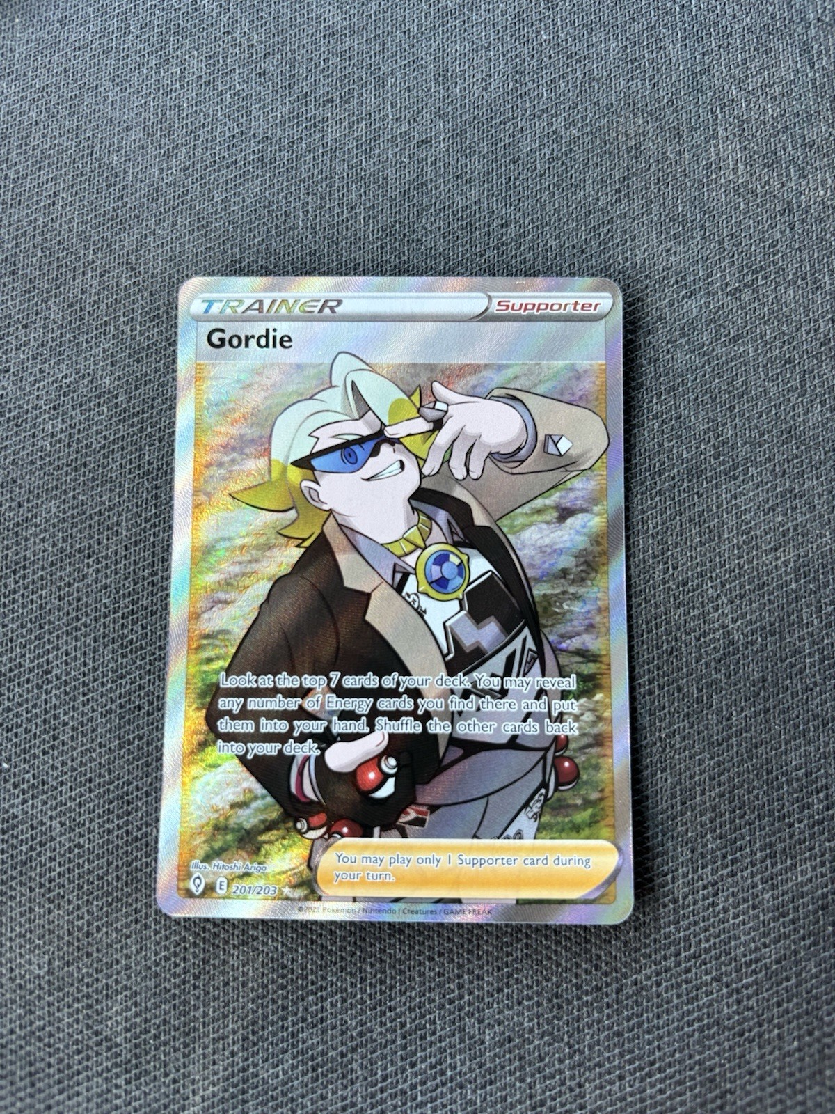 Gordie - 201/203 - Pokemon Evolving Skies Sword & Shield Full Art Rare Card NM