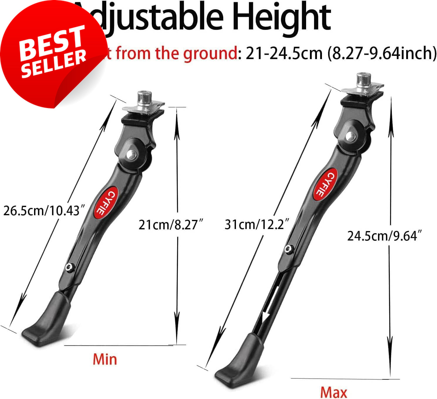 Bike Kickstand for 16-20 Inch Kids Adjustable Aluminum Alloy Center Mount Stand