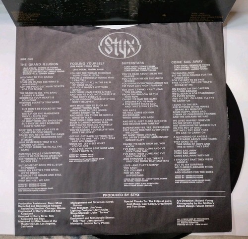 Styx Grand Illusion 1977 LP Vinyl Album Record SP-4637 - Picture 8 of 8
