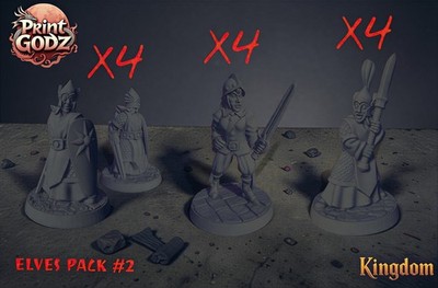 Elfen Charakter Pack 2 Dungeons & Dragons DnD unbemalt Mini 40k TTRPG