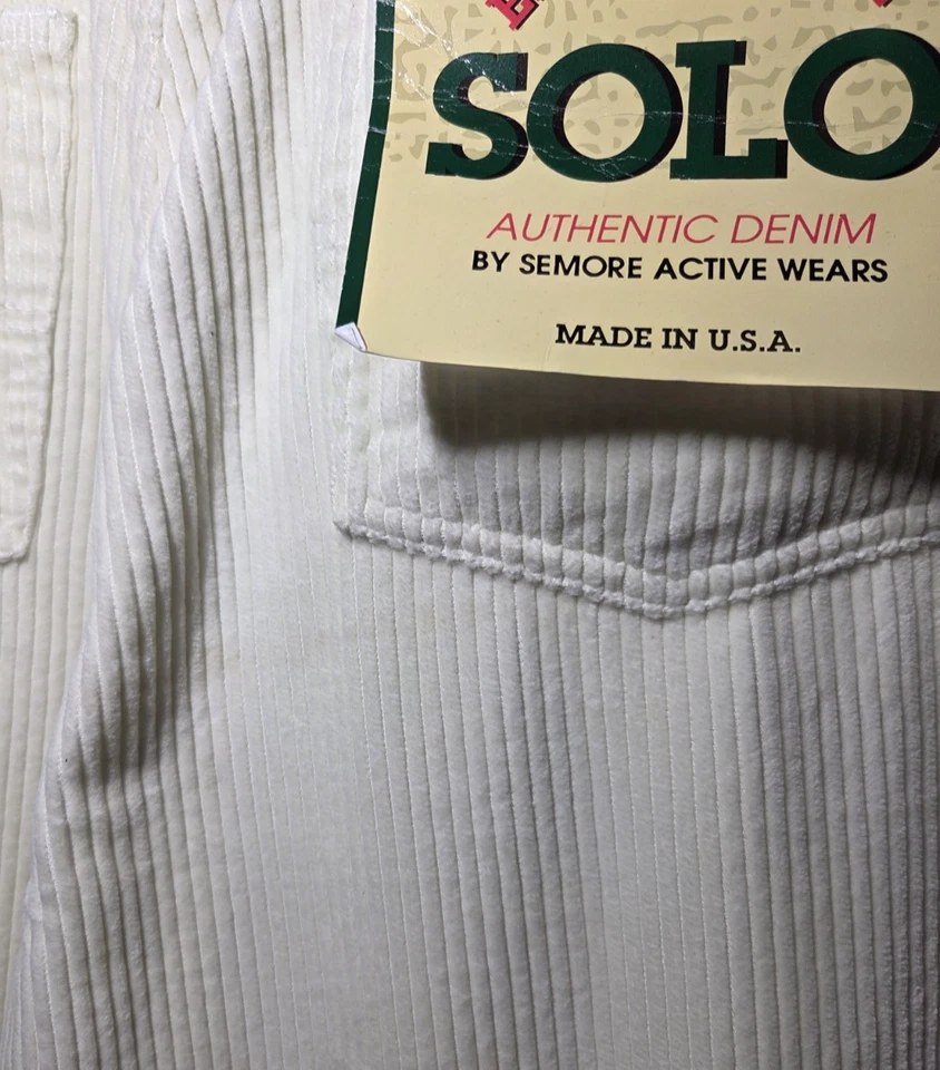 Pantalones de pana blancos Solo Semore de colección años 90 Y2K EE. UU. Skate holgados nuevos con etiquetas talla 42 Foto 4 de 4
