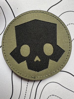 Hell Diver Patch Olivgrün Schwarz Stoff. Helldiver Morale
