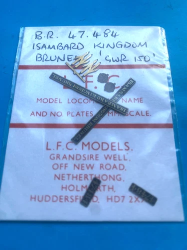NEW LFC Name Plates For BR GWR 150 Class 47 484 47484 ISAMBARD KINGDOM BRUNEL