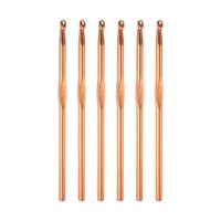 6 StüCk HäKelnadel Aluminum 5.5Mm Stricknadeln FüR Diy Bastelgarn Orange