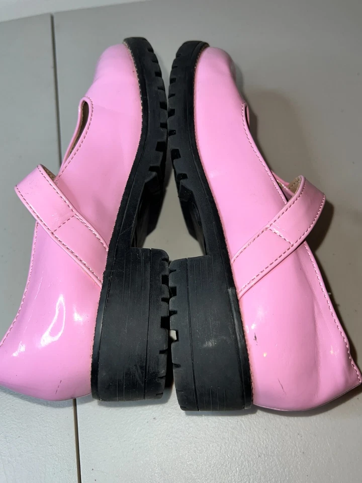 Steve Madden Jolie Mary Jane Flat Kids 1 correa en T con hebilla de cuero rosa - ¡SIN CAJA! Foto 4 de 4