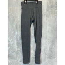 ADIDAS Women's Charcoal High-Waist Logo Hem Pull-On Lightweight Leggings SZ XS