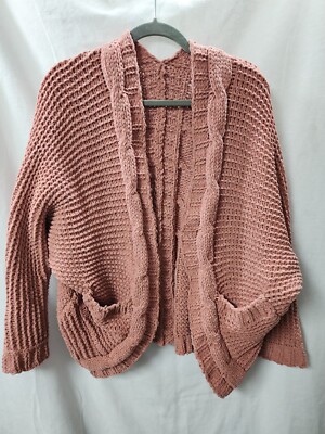 Womens Casual Loose Fit Open Front Long Sleeve Heavy Knitted